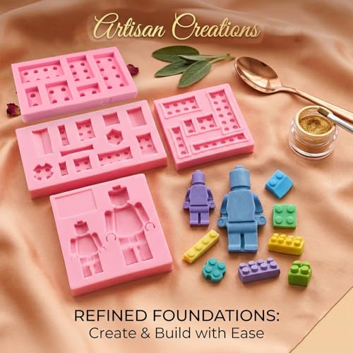 4Pcs Building Blocks Cake Decorating Fondant Molds