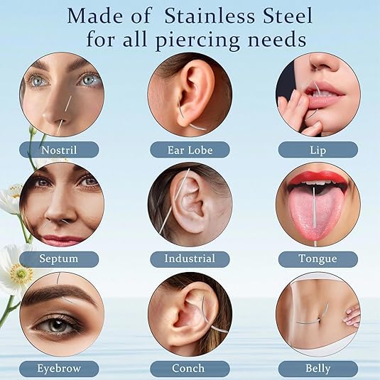 20g 16g 18g Piercing Taper Internal Threaded Piercing Taper Insertion Threader Tool Threadless Jewelry Changing Tool Horseshoe Nose Ring Labret Earring Studs Applicator Piercing Ball Grabber - color: B1- Insertion Threader Tool