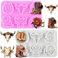 Horseshoe Fondant Mold Cowboy Boot Hat Silicone Molds Set Of 2 - color: Style L