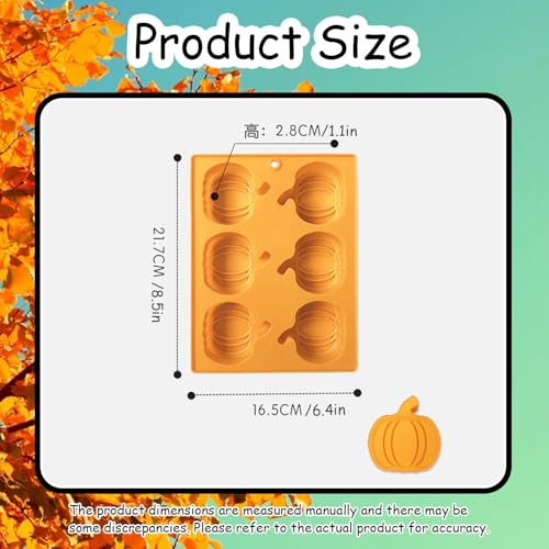 2 Pcs Fall Pumpkin Silicone Molds for Chocolate 3D Pumpkin Silicone Mold Halloween Thanksgiving Candy Baking Molds for Candy Ice Cube Cake Cupcake Decorations Jelly Jello Candle - color: Styl 20