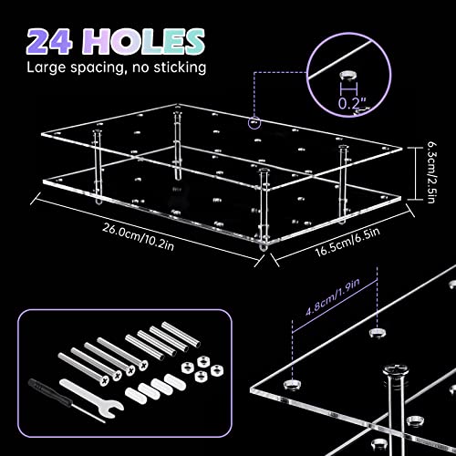 NiHome Rectangle Cake Pop Stand 24 Holes Acrylic Lollipop Holder Clear