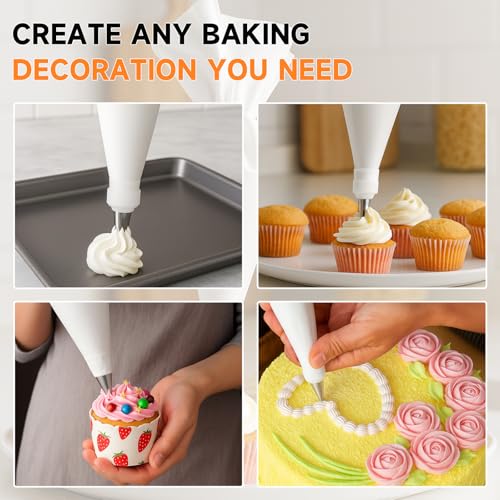 10-Piece Reusable Piping Bags and Tips Set, Cake Decorating Kit