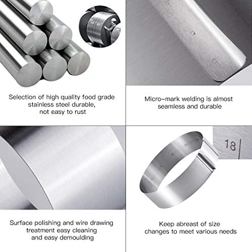 Adjustable Stainless Steel Cake Ring 2 Pack- 6 to 12 Inch