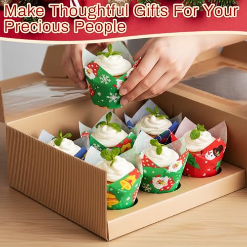Motiskyy 300 Pcs Jumbo Tulip Muffin Liners, Christmas Color - color: Christmas Color