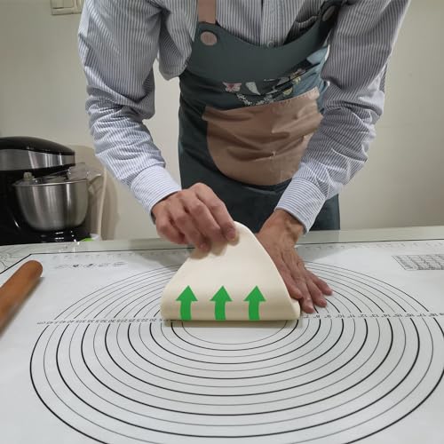 Yansumi silicone pastry non stick baking mat with measurement fondant mat with three sizes for silicone baking mat, counter mat, dough rolling mat,fondant/pie crust mat (Black, 24"L x16"W) - color: Black, size: 24"L x 16"W