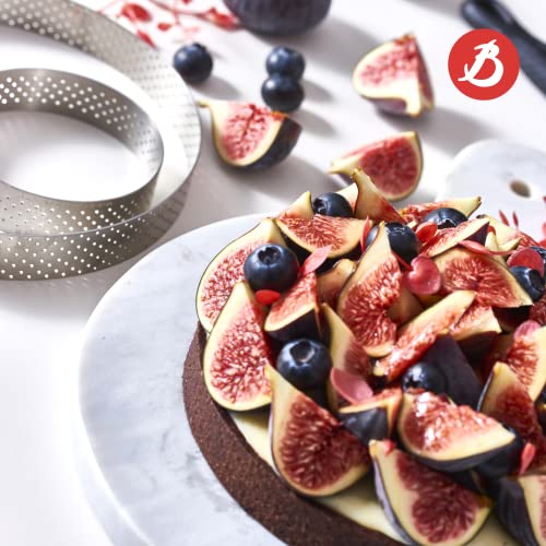 de Buyer Perforated Round Tart Ring - 2” Diameter, 0.8” Height - Perfect for Baking Beautifully Crisp Tarts - Easy to Use & Clean - Made in France - size: 1 Count (Pack of 1)