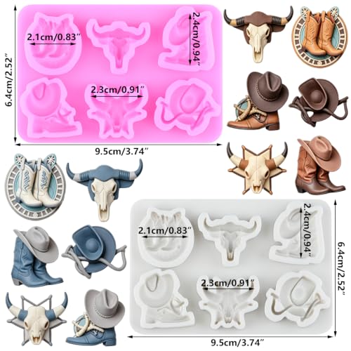 Horseshoe Fondant Mold Cowboy Boot Hat Silicone Molds Set Of 2 - color: Style L