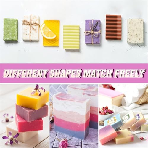 Soap Making Kit, 44oz Silicone Soap Making Liner Wood Box with Beehive & Hexagon & Rose Mat Creative Honeycomb Mat Mold for DIY Soap Making (Purple & Pink) (Pink Mold-Hexagon) - color: Pink Mold-Hexagon