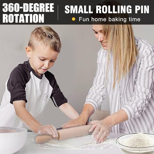 Baking Small Dough Rolling Pins for Fondant Pastry Pizza Crafting and Imaginative Play for Christmas Presents Rolling Pins Kitchen and Dining (20x2.8cm)