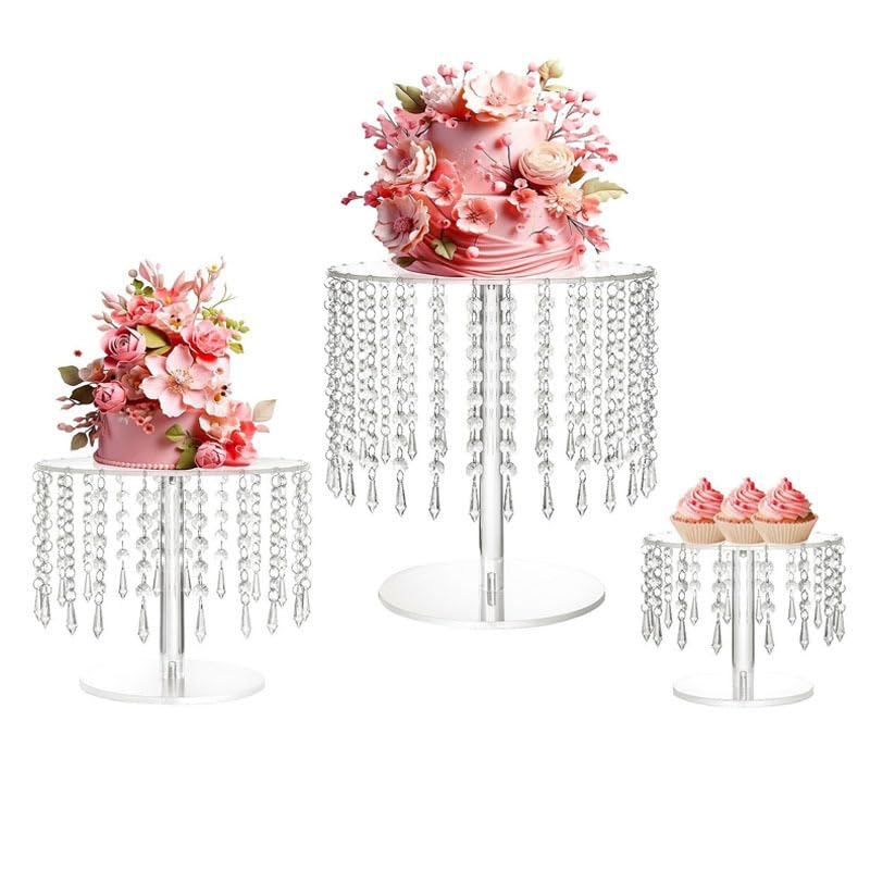SealSee Acrylic Cake Stand,Acrylic Cake Rack Circular Cupcake Rack - size: Large