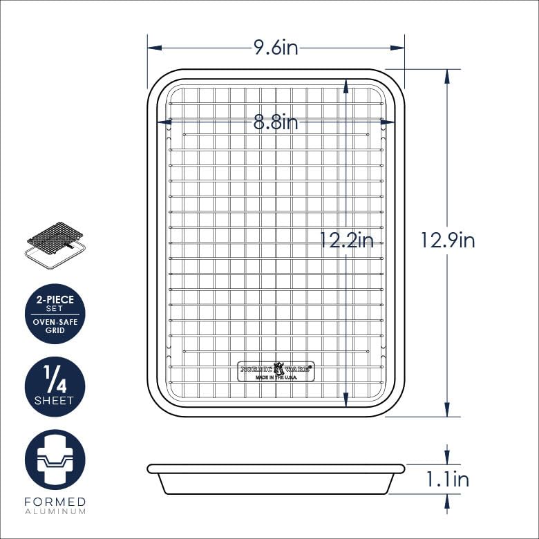 Nordic Ware Naturals® Quarter Sheet with Oven-Safe Nonstick Grid - size: Quarter Sheet with Nonstick Grid (Pack of 1)