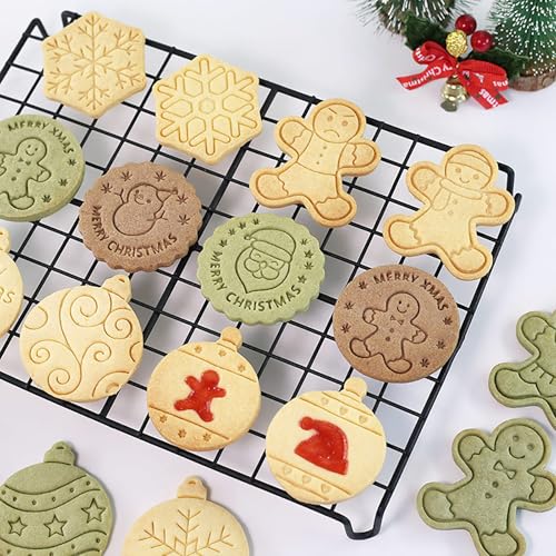 8Pcs Christmas Cookie Cutters Santa Snowman Gingerbread Xmas Baking Tools - color: Xmas