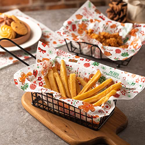 100 Pcs Christmas Wax Paper for Food - color: white biscuit