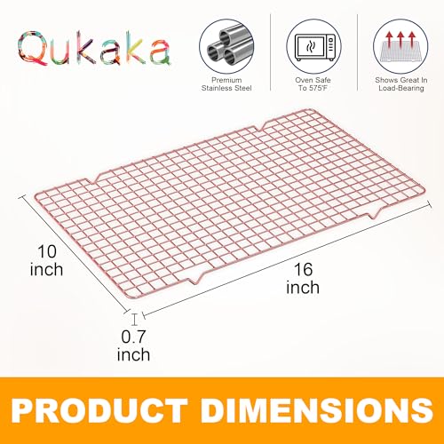 2 PCS Cooling Racks for Cooking and Baking, 10" x 16", Rose Gold - color: Rose Gold, size: 10‘’x16‘’-2PC