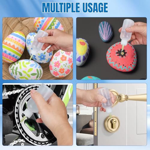 6pcs 50ml Glue Applicator Bottles Squeezable Plastic Liquid Bottle Needle Tip Squeeze Bottle Blunt Needle Oiler and Storage Caps14G 16G 18G 20G 22G for Crafts, DIY, and Repairs