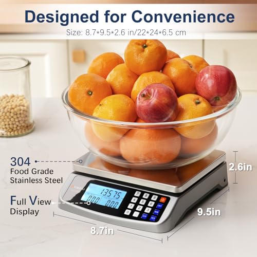 Atogou 110lb Food Scale, Commercial Kitchen Scale with Price Computing - style: Grey 110lb/50kg