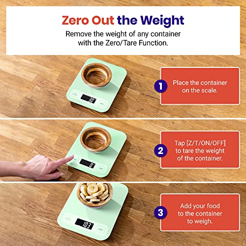 Etekcity Food Kitchen Scale, Digital Grams and Ounces, Large - color: Green