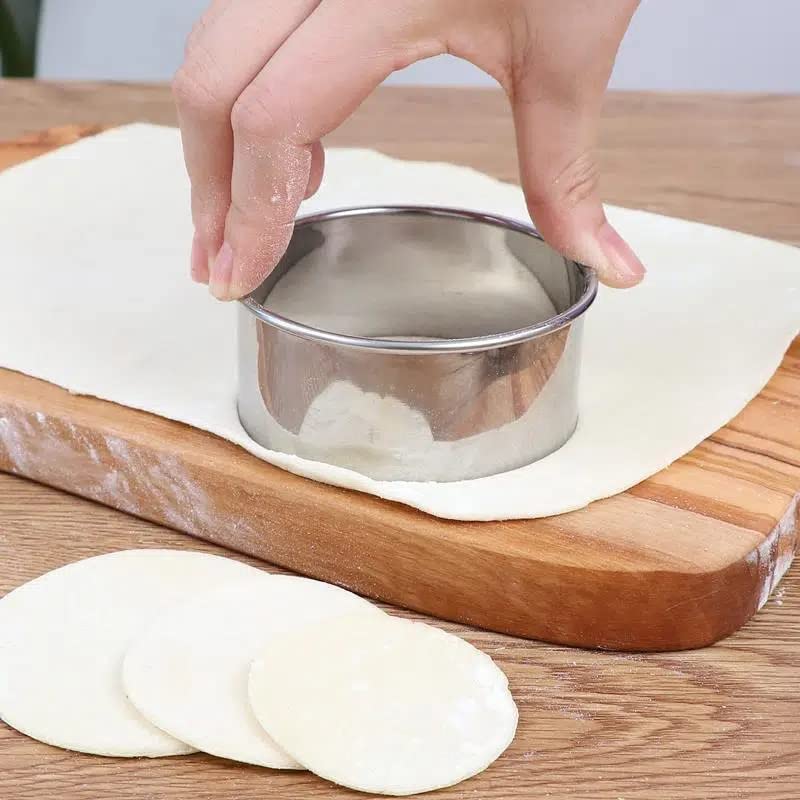 6 Pieces Round Cookie Cutter Set - Stainless Steel Circle Pastry, Biscuit, Dumpling, Cake, Donut Molds Stamps for Cooking and Baking