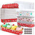 100Pack Christmas Mixcolor Mini Cake Pans with Lids and Spoons Mini Loaf Pans with Lids, 6.8Oz Aluminum Foil Pans Tins, Individual Dessert Cups Containers for Sales,Party,Picnics - color: 100-Christmas-Mix