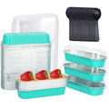 LNYZQUS Mini Cake Loaf Pans with Lids 100 Pack, 6.8oz Small Baking Tins - color: Cyan Blue, size: 6.8 oz