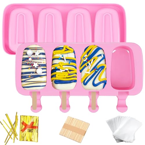 Cakesicle Mold,Popsicle Molds Silicone Cake Pop Mold(Small-Pink) - color: Small-Pink