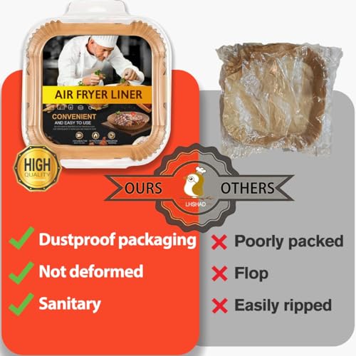 Air Fryer Liners Disposable 7 Inch, 4qt Air Fryer Liners 150pcs - size: 7.1" Square 150pcs