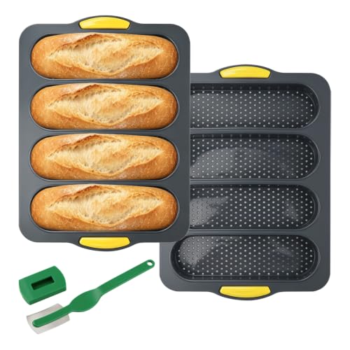 2 Pcs Non-Stick Perforated Baguette Pan