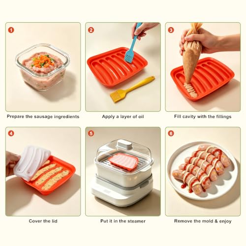 Silicone Baking Molds, Sausage-Shaped - color: Orange+Green