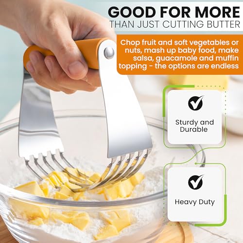 Spring Chef Large Dough Blender For Baking - Durable Pastry Blender - Mango - color: Mango, size: 4" Large