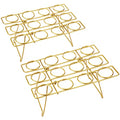 2 Pack Ice Cream Cone Holders Rack with 12 Holes Cake Cone Stand, Gold - color: Gold