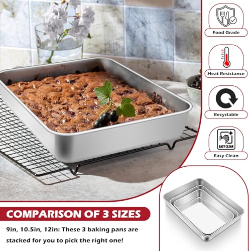 Leonyo 12⅓ x 9¾ x 2 Inch Baking Cake Pans Set of 2, Casseroles Dish Sheet - size: 12⅓ x 9¾IN