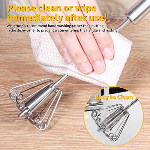 Newness Whizzy Whisk, Stainless Steel Semi Automatic Blender for Home -Versatile Tool for Egg Beater, Milk Frother, Hand Push Whisk - Kitchen Utensil for Blending, Whisking, Beating & Stirring - size: 1 PCS 12 Inch