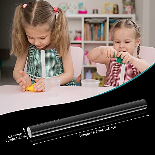 Clabby 4 Pcs Acrylic Clay Roller Plastic Polymer Pin, 6.5'' X 0.5'' - size: 6.5 x 0.5 Inch