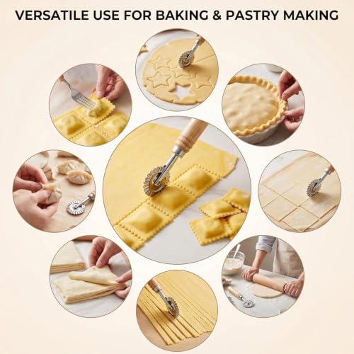Pastry Wheel Cutter with Wooden Handle