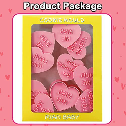 Valentines Cookie Cutters Heart Shapes for Baking, 10 Pcs