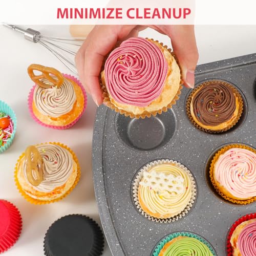 Caperci Standard Red Cupcake Liners for Baking Paper Muffin Cups 200-Count - color: Red