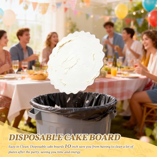 12 Pack 10 Inch Round Cake Boards,White Wave Cardboard Cake Rounds - color: White, size: 10 Inch - 12 Pack, style: Wavy Edge