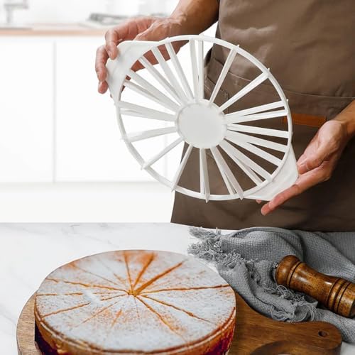 10.6 Inch Cake Portion Cutter 10 and 12 Slice Marker with Handles