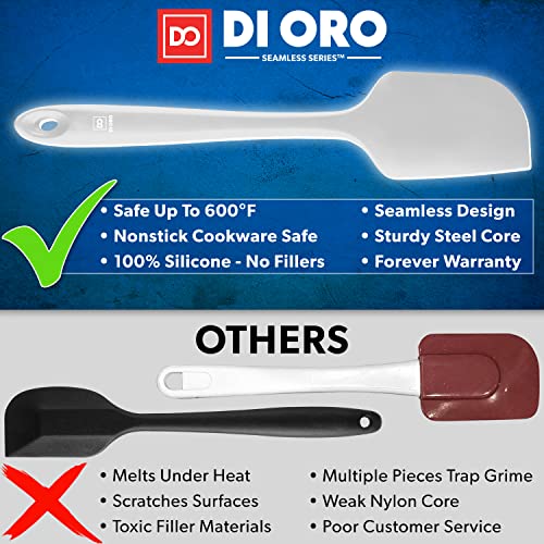 DI ORO Silicone Spatula Set - 600F Heat Resistant, 3-Pc Stone - color: Stone
