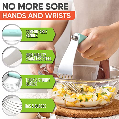 Spring Chef Large Dough Blender For Baking - Durable Pastry Blender - Mint - color: Mint, size: 4" Large