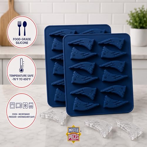 MasterPieces Game Day Set - FanPans NFL New England Patriots - Silicone Ice Cube Trays Two Pack - Dishwasher Safe - style: New England Patriots