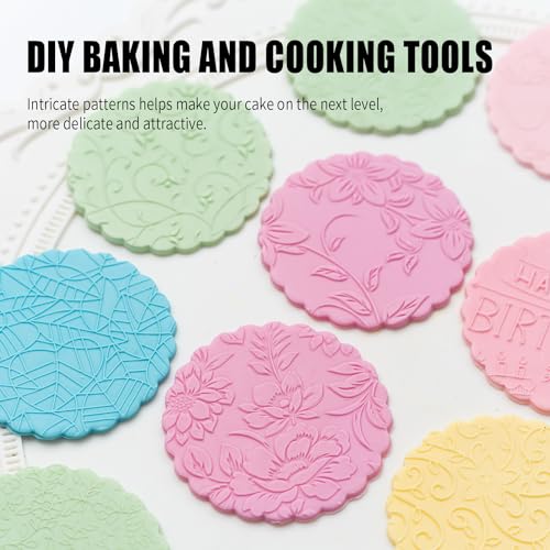 KALAIEN Cookie Stamps,Fondant Impression Mat Set of 3 Style 3 - color: Style 3