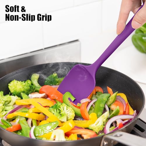 Doosu 600°F Heat Resistant Silicone Spatula Scrapers (Set of 4, Multi-5) - color: Multicolor 8, size: Set of 4