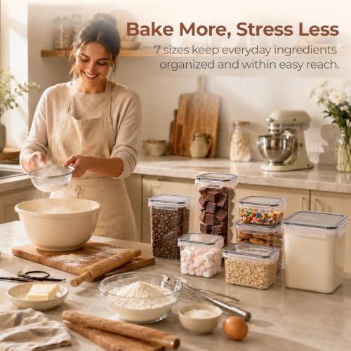 ComSaf Airtight Food Storage Containers with Lids 7size 11Pack, Stackable - size: 7 Size-Rectangle