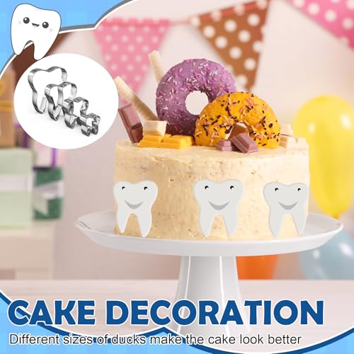 Havawish 4 Pcs Tooth Cookie Cutter Set 2 to 5 in Stainless Steel - style: Tooth