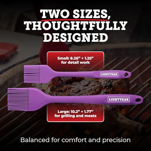 Lightyear Silicone Basting Brush for Cooking – Pastry Brush Set - color: Purple