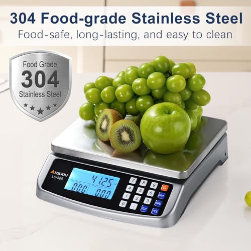 Atogou 110lb Food Scale, Commercial Kitchen Scale with Price Computing - style: Grey 110lb/50kg