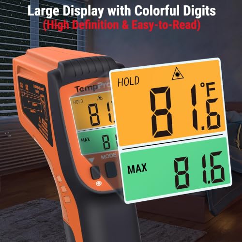 TempPro TempScan Infrared Thermometer Gun with 2 Laser for Pizza Oven Grill - style: 2-Laser & D:S 16:1