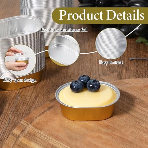 150 Pack Mini Aluminum Baking Cups with Lids, 3 OZ Disposable