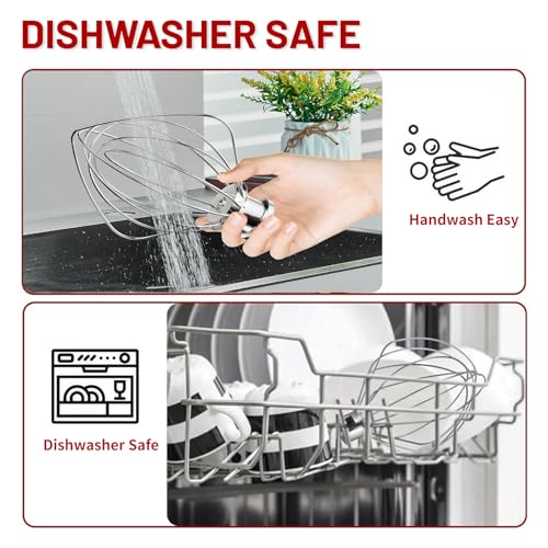 Stainless Steel Whisk Attachment for KitchenAid 5 Qt Bowl-Lift Stand Mixer - size: Fits Bowl-Lift K4/K5/5SS/KSM5/KP25/KG25/Pro500